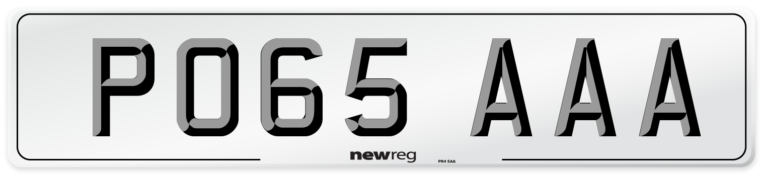 PO65 AAA Number Plate from New Reg